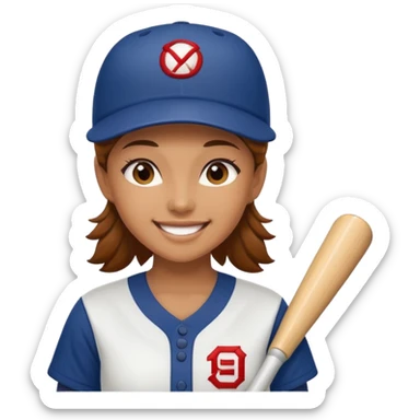 woman baseball player sticker