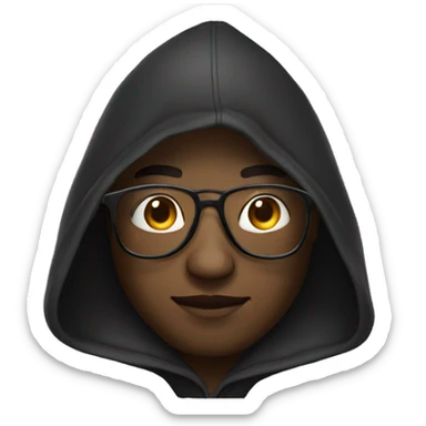 A black man with a hood and glasses on sticker