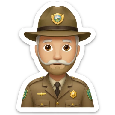 Male Park Ranger with white beard  sticker