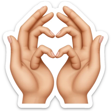 Corazón uniendo los dedos corazon y pulgar entre dos manos sticker