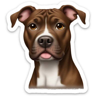 Dog pit bull brown brindle sticker