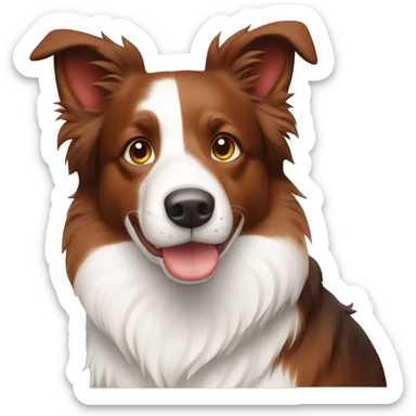 Red tri color border collie sticker