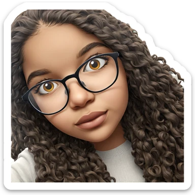 girl with glasses portrait sticker