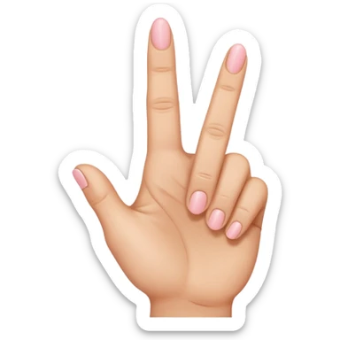 Middle finger raised but with an extra pinky finger sticker