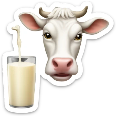 Cat milking cow sticker