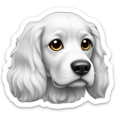un perro cocker blanco y negro y con cejas canelas sticker