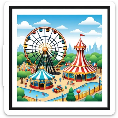 Amusement park sticker