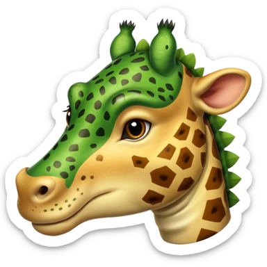 An animal that has a mix of a giraffe, hippopotamus, crocodile and a jaguar  sticker