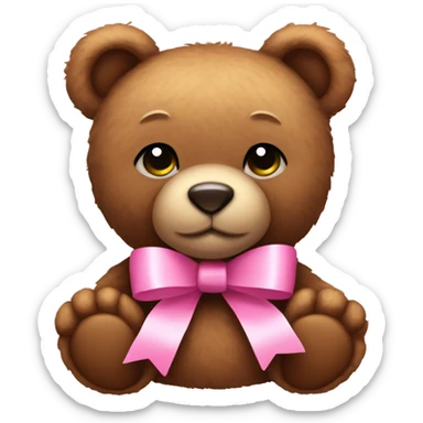 Teddy bear with pink bows  sticker