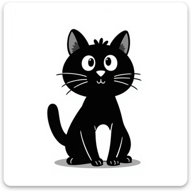 hand drawn doodle of a cat, playful and sketchy sticker