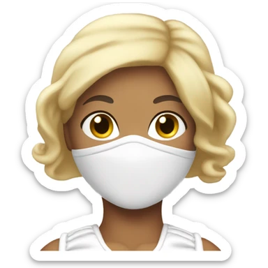 Boxing blonde girl with white gloves sticker