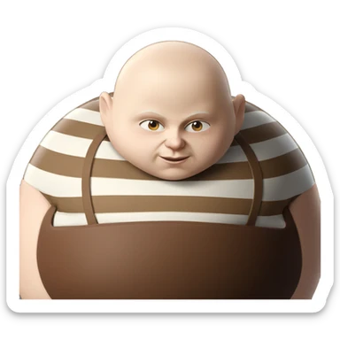 bald boy with stripes meme sticker