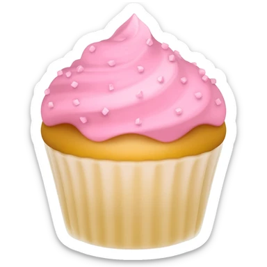 Cupcake with pink icing sticker