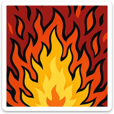 fire, vibrant and energetic sticker