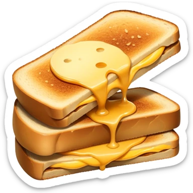 Dutch kaas tosti with gouda cheese and golden brown bread sticker
