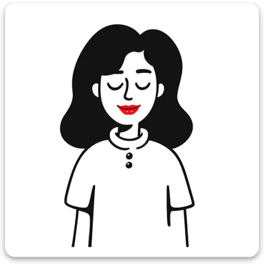 Add shine to the red lipstick. sticker