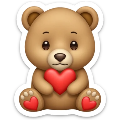Oso con ojos de corazón  sticker
