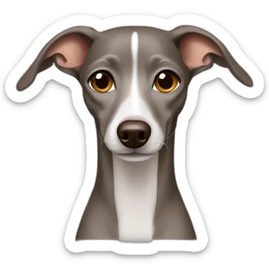 brown grey Italian greyhound emoji sticker