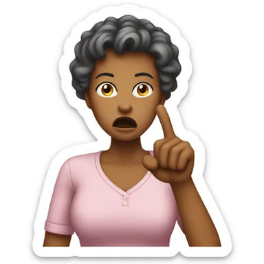 mother raising finger angry sticker