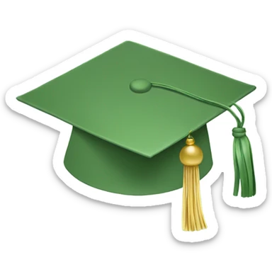 sage green graduation cap  sticker