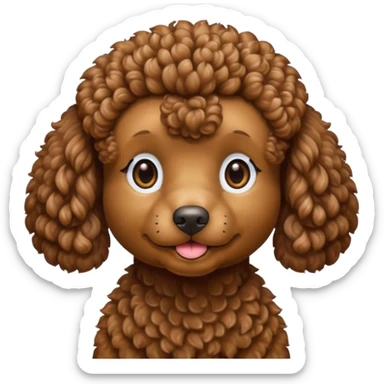 brown poodle sticker
