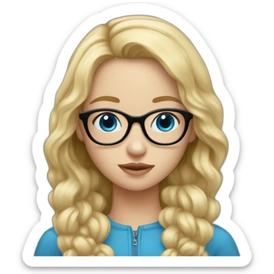 A Russian Girl with Blue eyes, glasses and Blond hair sticker