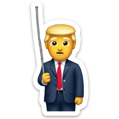 Trump with a flag sticker