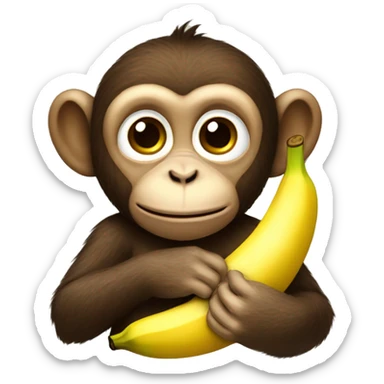 Monkey with a banana sticker