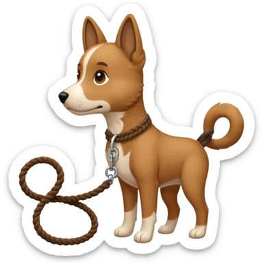 Dog on a leash rope sticker