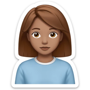 GloomyKassie with brown medium hair, light blue outfit sticker