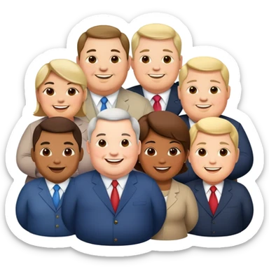 group of overweight politicians standing together sticker