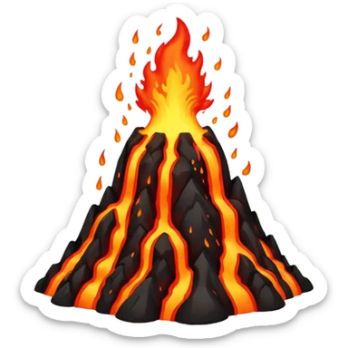 Lava flowing from a volcano   sticker