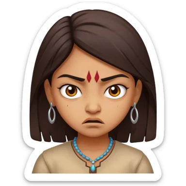Indian Girl Angry  sticker