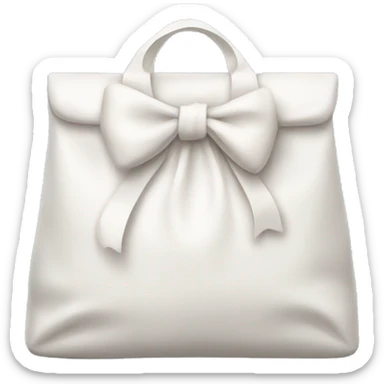 white bag with bow  sticker