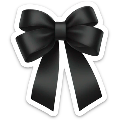 Thin ribbon black color bow sticker