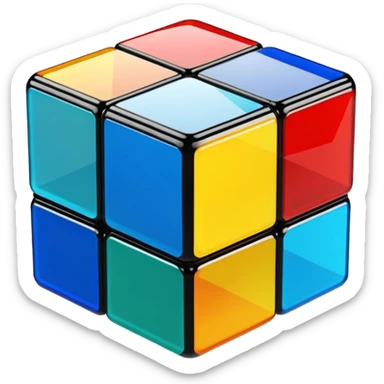 Transparent glass Rubix cube sticker