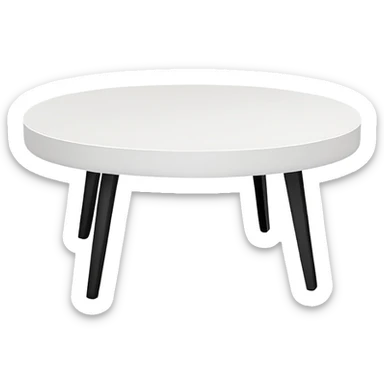 Round white coffee table sticker