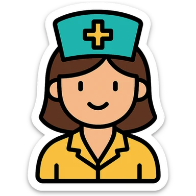 nurse icon with color outline sticker