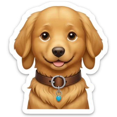 Dog wearing a dog collar  sticker