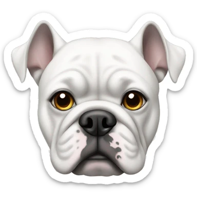 White bulldog with gray spots  sticker