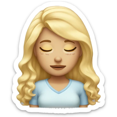 Blonde girl fell asleep  sticker