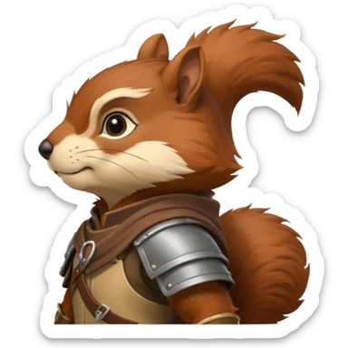 A squirrel warrior, redwall inspired, side profile sticker