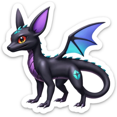 Shiny Salandit-Umbreon-Noivern-Noibat-Hybrid (Full body) sticker
