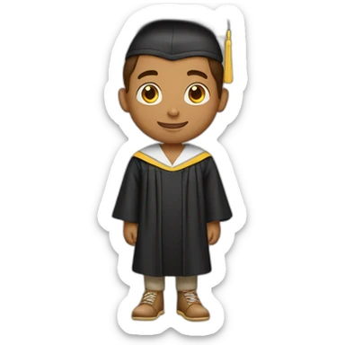 tan boy in graduation sticker