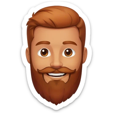 The russet man with the dense beard smiled sticker