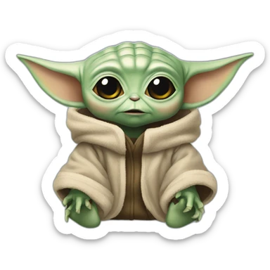Baby Yoda hu´gry sticker