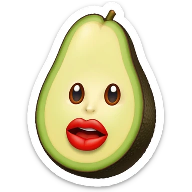 Aguacate con labios grandes  sticker