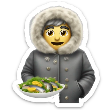 herring under a fur coat salad sticker