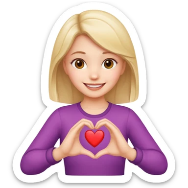 Heart hand girl  sticker