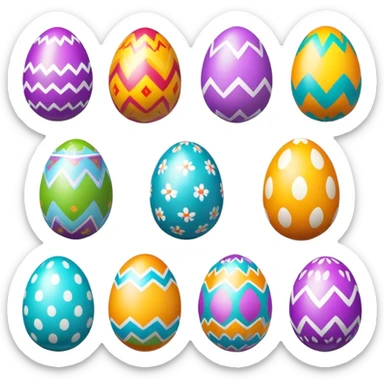 colorful Easter egg with decorative patterns sticker